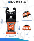 Heavy Duty Carbide Oscillating Multi Tool Blades 3 Pack With Dead Nuts Tight Quick Release Mount, size 87mm x 34mm, carbide teeth.