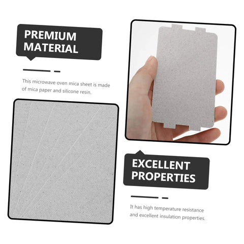 Close-up of 10 Pack Mica Waveguide Covers For Microwave Ovens Heat Resistant Insulation Plates Protective Shield in hand
