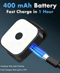 Two Pack Clip On Running Lights With Rechargeable Battery Ultra Bright 24 LED Beams showing charging port and LED interface