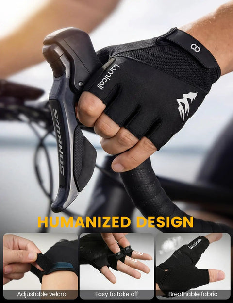 Dope Bike Gloves For Men And Women With Anti Slip Shock Absorbing Pad Breathable Lycra Mesh Back For Cycling Gym Motorcycle Hiking