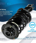 Close-up of coil spring included in Front 14 Piece Beefed Up All In One Suspension Kit For Chevy Malibu Pontiac G6 Saturn Aura With 2 Wheel Bearing Hubs 2 Struts With Coil Springs 2 Lower Control Arms 2 Sway Bars 4 Tie Rods 2 Boots Replacement, showing steel-based material.