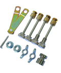 Clock Movement Clamp Assembly For Secure Repairs, 16 Piece Clock Repair Tools Kit showing metal rods, screws, and clamps