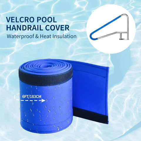 Velcro Pool Handrail Cover, 6FT waterproof design, for Smooth Sail Setup Hella Sturdy 304 Stainless Steel Inground Pool Handrail