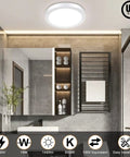 18 Watt Flush Mount LED Ceiling Light 8.86 Inch Surface Mounted Fixture Daylight White 5000K Round Ceiling Lamp in bathroom