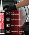 2 Pack Polyurethane Windshield Adhesive Sealant Black for Beast Bond Strength shown with car application