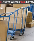 Warehouse carts with boxes equipped with 4 Inch Polypropylene Caster Wheels Replacement Set Of 4 With 400 Lb Load Capacity Each