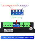 DM556S Stepper Motor Driver And EBX1605 CNC Linear Stage Actuator with 8-bit DIP switch for current setting