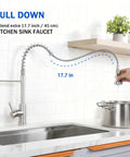 Rock Solid Brushed Nickel Kitchen Faucet With Pull Down Sprayer And 18.5 Inch High Arc Spout built from tough stainless steel in action.