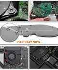Magnetic Torx Screwdriver Set T2 Through T15, 10 Piece Precision Star Bit Tools shown repairing consoles and laptops.