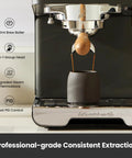 Pro Grade 15 Bar Espresso Machine With Adjustable Pressure And Auto Milk Frother Dual PID Temp Control stainless steel unit