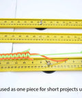 Adjustable Paracord Jig 2 To 47 Inches, Lightweight Aluminum Craft Tool showing dual yellow tracks with rulers, partially assembled.