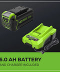 40V Cordless Push Lawn Mower With 19 Inch Steel Deck, 5.0Ah Battery And Charger Included, Up To 35 Minutes Run Time, Lightweight Yet Durable, No Gas, Easy Start And Clean Cut For Dense Lawns.