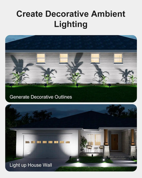 Solar Outdoor Waterproof Spotlight Set For Flag Poles Palm Trees Signs Statues And Mailboxes With Bright LED Flood Lights