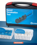 90 Degree Angled Speed Termination Keystone Tool Set With 20 Slim Profile RJ45 Cat6A Keystone Jacks Pack 10 Blue 10 White