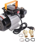 Heavy Duty 110V AC Electric Fuel Transfer Pump 16 GPM Self Priming For Diesel Kerosene Biodiesel With Solid Copper Motor visible with piping parts.