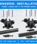 ATV Dual Tool Holder With Bow Rack Grips And Rubber Straps, universal installation on tubular and square bars