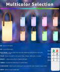 Solar Lantern Table Lamp 2 In 1 Portable USB Rechargeable LED Cordless Light With Remote Control 8 Color Options