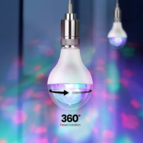 A23 Multi Color Rotating Disco LED Light Bulb With Diamond Lens Color Changing Effect For Lit Party Vibe And Kids Room Decor