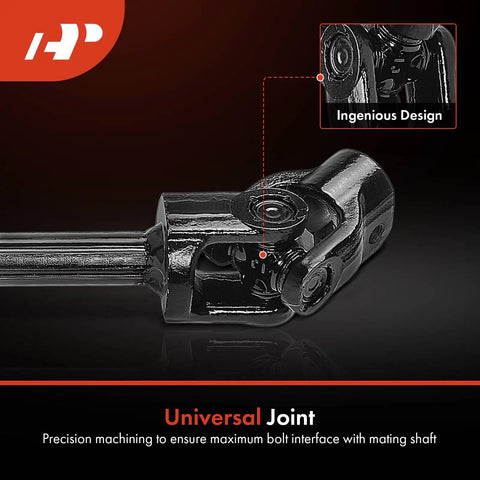 Close-up of Lower Intermediate Steering Shaft With U Joint For Ford F150 2004 To 2008 And Lincoln Mark LT 2006 To 2008.