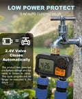 Water Timer For Garden Hose Two Outlet Sprinkler System With Brass Swivel attached to faucet with automatic valve