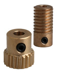 Brass worm gear reducer set: 20-tooth gear wheel with 4 mm bore and brass worm shaft, Amazon brand.