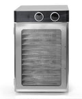 Electric Food Dehydrator With 12 Stainless Steel Trays Kicks Ass featuring a sleek stainless steel design and adjustable knobs.