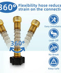 360 degree flexibility hose with gold connectors for Top Shelf 2 Pack Inline Deionizer Filter For Spotless Car Wash And RV Detailing.