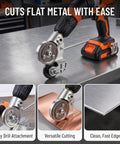 Beast Mode Metal Sheet Cutter Drill Attachment Electric Shears Nibbler For Iron Steel Copper Aluminum Heavy Duty Metal Cutting Tool For Power Drill For Any Metal Job Or DIY Projects on drill cutting flat sheet metal