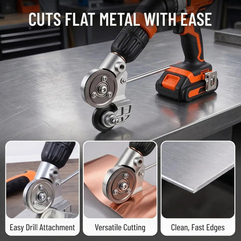 Beast Mode Metal Sheet Cutter Drill Attachment Electric Shears Nibbler For Iron Steel Copper Aluminum Heavy Duty Metal Cutting Tool For Power Drill For Any Metal Job Or DIY Projects on drill cutting flat sheet metal