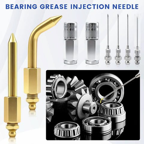 8 Piece Grease Gun Accessory Kit With 4 Nozzles 2 Couplers Straight And Bent Nipple Perfect For Small Narrow Spaces And Deep Holes Beefy Metal Build For Long Lasting Use.