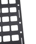 Close-up of Modular Vehicle Storage Panel Built Tough Aluminum Rack For Sedans SUVs Trucks And More L Track Compatible