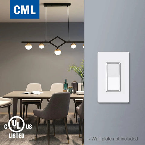 Interior room with wall showing 50 Pack Decorator Wall Light Switch Single Pole 15A 120 277 Volt White Durable Polycarbonate Rocker