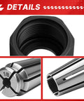 Self Releasing Collet And Locking Nut Assembly One Eighth Inch For Grinder Accessories Pro Grade Milwaukee M12 detail view