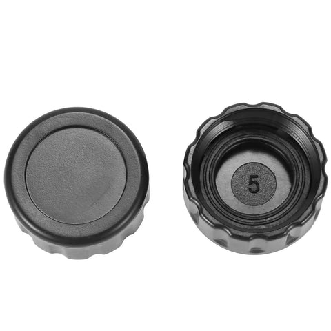 Plastic caps with ridged edges, one face up showing inside number, not related to 12 Pack Brass Garden Hose End Caps With Washers Three Quarter Inch Female End Caps