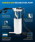 Electric Fuel Pump Module Assembly Compatible With Chevy Lumina and Monte Carlo 1997 to 1999 3.1 Liter Engine showing sealed outlet and high-quality lines.