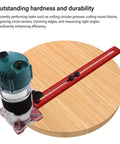 Image of 4 In 1 Router Jig With Adjustable Milling Groove Bracket for Woodworking on round wooden surface