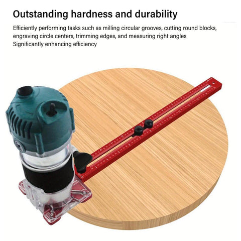 Image of 4 In 1 Router Jig With Adjustable Milling Groove Bracket for Woodworking on round wooden surface