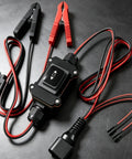 Top-Tier MotiveTech Vehicle Component Tester Set With Insulated Clips, Inline Switch, And Circuit Protector for fast auto diagnostics showing red and black clips.
