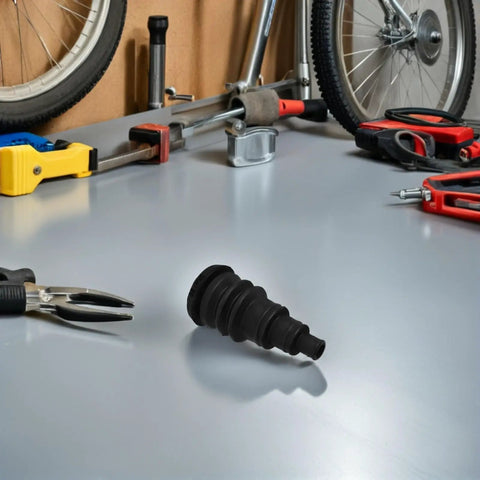 Rugged Rubber Grommet Kit For Automotive Wiring Harnesses And Wire Bundles Fits Three Eighths To One Inch Wires Durable Black Seals For DIY Install And Vehicle Cabling That Works Like A Charm, black rubber grommet on workbench