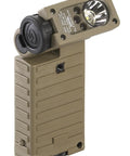 Sidewinder 55-Lumen LED Aviation Waterproof Flashlight tilted to 185 degrees, showing beefy durability and weather resistance.