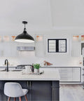 Modern kitchen with pendant light and cabinets using 10 Pack 3 Inch Brushed Satin Nickel Cabinet Pulls For Cabinets With Smooth Forged Surface