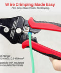 Automatic Wire Stripper 3 In 1 Adjustable Stripper Cutter Easy Grip Crimping Tool in use on green wire