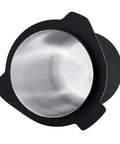 Top view of 53.3mm Portafilter Dosing Cup In 304 Stainless Steel With Matte Black Nonstick Finish for 54mm Breville machines.