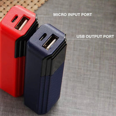 Rock Solid Solder Free 18650 Single Cell Case With Fast Charge Usb Input Plug And Play Portable Power Enclosure For Camping Hiking Daily Gear Adventures showing micro input and USB output ports.