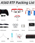 Packing list for Ready To Fly RC Airplane With 3D Fixed Wing 580mm Wingspan Durable EPP Body 15A ESC Gyro Flight Controller Stabilized