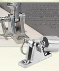 Beefy Bimini Top Hardware Kit With Deck Hinges, Quick Release Pins And Eye End Caps, 316 Stainless Steel, visible detail view.