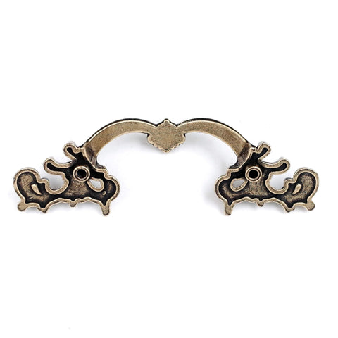 Antique Brass French Provincial Drawer Pulls Six Pack With Two And One Half Inch Hole Centers Four And Half Inch Length One And Quarter Inch Projection And One And Quarter Inch Width Zinc Alloy Shabby Chic Hardware For Dresser Nightstand Cabinet