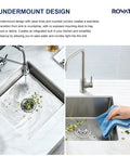 Undermount Stainless Steel Kitchen And Bar Sink Single Bowl 304 Grade Handcrafted Small Wet Bar Sink with water and cleaning