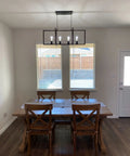 4 Light Modern Farmhouse Kitchen Island Chandelier Matte Black Industrial Pendant Lighting over dining table