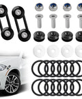 Universal Car Bumper Quick Release Kit 56 Pieces Black Front And Rear Bumper Fasteners Fenders Holders shown with car view